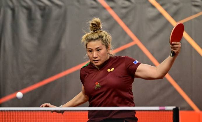 Jieni Shao from Portugal at WTT Feeder Lagos in Portugal Jieni Shao from Portugal competes in the WTT Feeder in Lagos, Portugal, on May 18, 2026 Lagos, Portugal Hessen Portugal