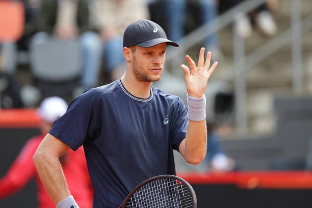 2026 05 18, xFSx, Bitpanda Open Hamburg ATP500, mens tennis tournament in Hamburg , Am Rothembaum in Hamburg , Yannick Hanfmann GER gives instructions, gesticulates, gesticulate with arms, gives instructions, gesticulate Copyright: HMBxMedia FernandoxSoares