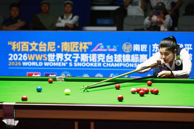 (260518) -- DONGGUAN, May 18, 2026 -- Panchaya Channoi competes during the semifinal between Mink Nutcharut of Thailand and Panchaya Channoi of Thailand of the 2026 World Women s Snooker Championship in Dongguan, south China s Guangdong Province, May 18, 2026. ) (SP)CHINA-DONGGUAN-SNOOKER-WORLD WOMEN S CHAMPIONSHIP-SEMIFINAL(CN) HuangxGuobao 