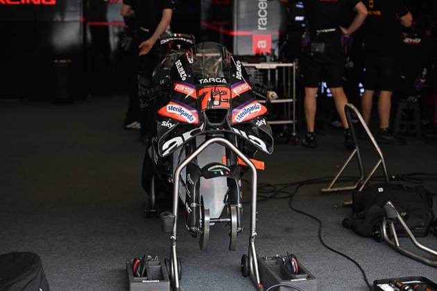 MotoGP Catalonia official test BARCELONA, SPAIN - MAY 18: A view of an Aprilia Racing motorcycle during the sixth official test session of the 2026 MotoGP World Championship, WM, Weltmeisterschaft at the 4.66-kilometer Barcelona-Catalunya circuit in Barcelona, Spain, on May 18, 2026. Burak Akbulut Anadolu Barcelona Spain. Editorial use only. Please get in touch for any other usage.  Copyright: x2026xAnadoluxBurakxAkbulutx