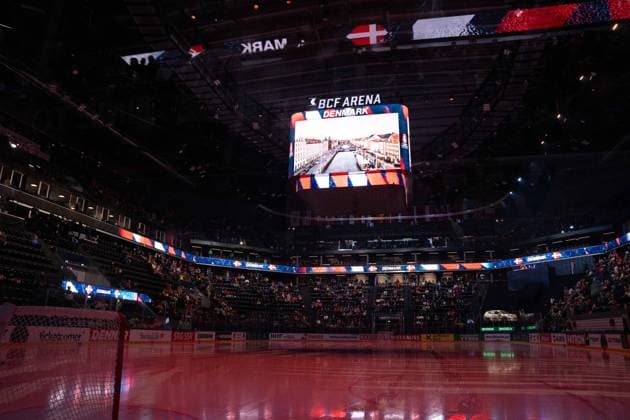 FRIBOURG, FRIBOURG - MAY 18: General view inside BCF Arena during the 2026 IIHF World Championship, WM, Weltmeisterschaft Preliminary Round Group B match at BCF Arena on May 18, 2026 in Fribourg, Fribourg, Switzerland. Copyright: xLivioxBaeriswylx xSPPx Sportspressphoto_SPR149664