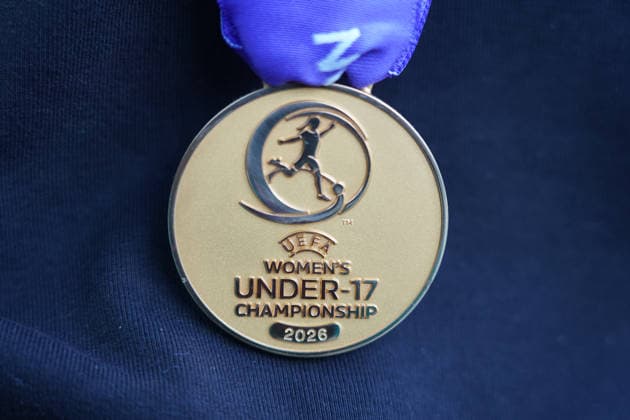 Gold medal for the U17 European champions Frankfurt 18 05 2026 Reception for the U17 European champions at the DFB Campus