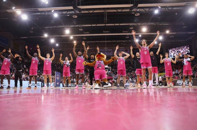 Telekom Baskets Bonn after victory against Fitness First Würzburg Baskets Playoffs Quarterfinals Game 2 Season 2025 26