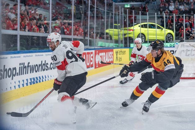 18 05 2026, Zurich, Swiss Life Arena, Ice Hockey World Championships Germany Switzerland, 90 Roman Josi Switzerland , 44 Joshua Samanski Germany Zurich Swiss Life Arena Zurich Switzerland Copyright: xJustPictures.ch StefanxEmchx jp-de-StEm-DSC0147120260518