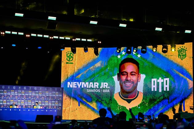 Final Squad for the World Cup RIO DE JANEIRO, RJ - 18.05.2026: FINAL SQUAD FOR THE WORLD CUP - Neymar is called up and cheered during the announcement of the Brazilian national team, Nationalteam for the 2026 World Cup, an event held at the Museum of Tomorrow, in the city of Rio de Janeiro (RJ), this Monday (18) (Photo: Nayra Halm Fotoarena) x2945969x  NayraxHalm