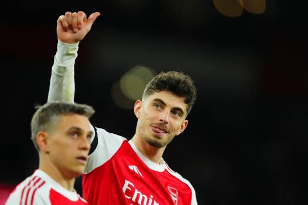 Kai Havertz of Arsenal at full time Arsenal v Burnley, Premier League, Football, Emirates Stadium, London, UK - 18 May 2026London Emirates Stadium United Kingdom EDITORIAL USE ONLY No use with unauthorised audio, video, data, fixture lists, club league logos or live services. Online in-match use limited to 120 images, no video emulation. No use in betting, games or single club league player publications.  Copyright: xJavierxGarcia Shutterstockx 16881286aq