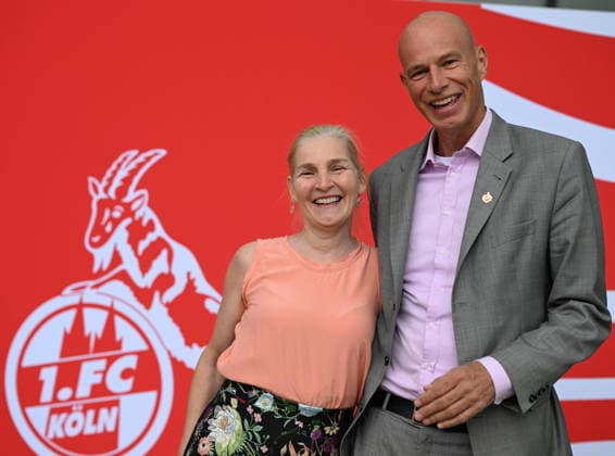 18 05 2026, xophax, Soccer 1 Bundesliga, Cologne Cologne , 1 FC Koeln end of season summer break end of season in the Cologne Flora FC President Jörn Stobbe and wife Ulrike , left Koeln