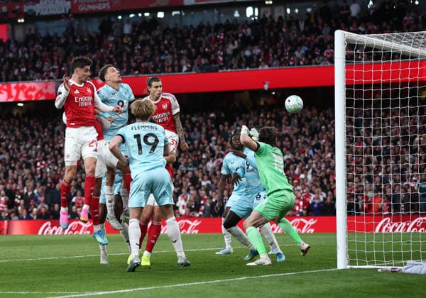 London, England, 18th May 2026. Kai Havertz of Arsenal scores the first goal during the Arsenal vs Burnley Premier League match at the Emirates Stadium, London. Picture credit should read: David Klein Sportimage EDITORIAL USE ONLY. No use with unauthorised audio, video, data, fixture lists, club league logos or live services. Online in-match use limited to 120 images, no video emulation. No use in betting, games or single club league player publications. SPI_049_DK_Arsenal_Burnley SPI-4808-0047