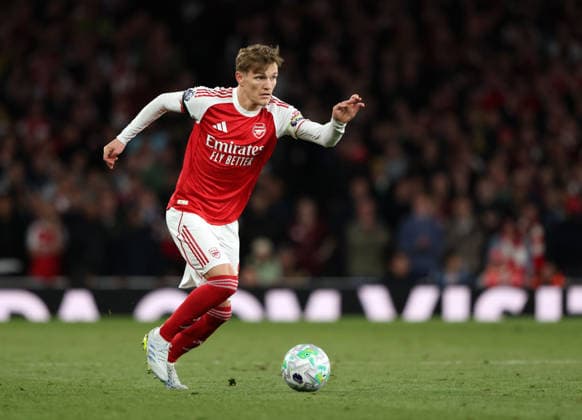 Martin Odegaard (A) at the Arsenal v Burnley EPL match, at the Emirates Stadium, London, UK on 18th May, 2026. 