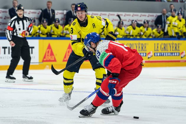 260518 Lucas Raymond of Sweden during the 2026 IIHF Ice Hockey World Championship match between Sweden and Czech Republic on May 18, 2026 in Fribourg Photo Jesper Zerman BILDBYRAN kod JZ JZ0719 ishockey ice hockey ishockey vm 2026 vm 2026 iihf world championship sverige sweden tjeckien czech republic bbeng  Copyright: JESPERxZERMAN BB260518JZ190
