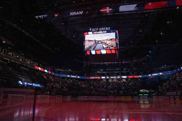 FRIBOURG, FRIBOURG - MAY 18: General view inside BCF Arena during the 2026 IIHF World Championship, WM, Weltmeisterschaft Preliminary Round Group B match between Canada and Denmark at BCF Arena on May 18, 2026 in Fribourg, Fribourg, Switzerland. Copyright: xLivioxBaeriswylx xSPPx Sportspressphoto_SPR149893