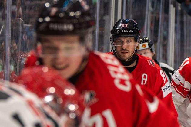 FRIBOURG, FRIBOURG - MAY 18: Sidney Crosby of Canada during the 2026 IIHF World Championship, WM, Weltmeisterschaft Preliminary Round Group B match between Canada and Denmark at BCF Arena on May 18, 2026 in Fribourg, Fribourg, Switzerland. Copyright: xLivioxBaeriswylx xSPPx Sportspressphoto_SPR149930