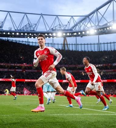 Kai Havertz celebrates scoring the winning goal for Arsenal Arsenal v Burnley, Football, Premier League, Emirates Stadium, Islington, London, UK - 18 05 2026 EDITORIAL USE ONLY No use with unauthorised audio, video, data, fixture lists, club league logos or live services. Online in-match use limited to 120 images, no video emulation. No use in betting, games or single club league player publications. Copyright: xMattxImpey Shutterstockx 16882378as