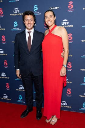 Trophees 2026 - Arkema Premiere Ligue - Paris Borja Duran, Caroline Garcia pregnant attends the awards ceremony of the French Women’s Football Professional League LFFP 2025 2026 season at Pavillon Dauphine on May 18, 2026 in Paris, France. Photo by Nasser Berzane ABACAPRESS.COM Paris France  Copyright: xBerzanexNasser ABACAx