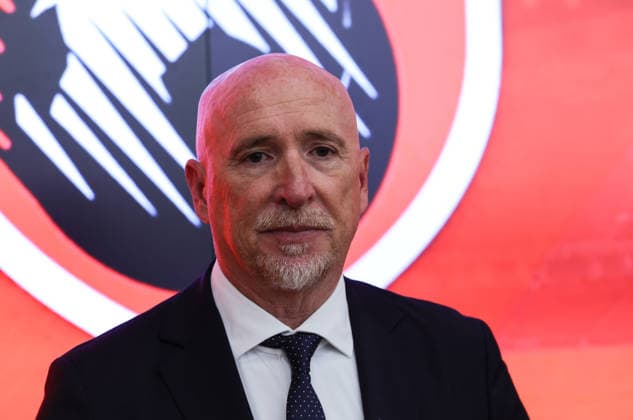 Albania appoints Rolando Maran as new head coach of national team, Nationalteam Rolando Maran attends a press conference, PK, Pressekonferenz presenting him as the new head coach of the Albanian National Football Team, in Tirana, Albania, on May 19, 2026. The Italian manager takes over the leadership of the national squad following his official introduction by the Albanian Football Association. Tirana Albania  Copyright: xMatrixxImagesx xArmandoxBabanix