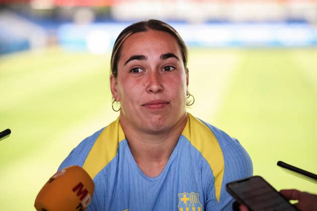 May 19, 2026, Sant Joan Despi, Barcelona, SPAIN: Catalina Thomas Coll Lluch speaks to the media during the training day of FC Barcelona, Barca ahead UEFA Women Champions League 2025 26, Final football match against OL Lyonnes at Ciutat Esportiva Joan Gamper on May 19, 2026 in Sant Joan Despi, Barcelona, Spain. Sant Joan Despi SPAIN - ZUMAa181 20260519_zaa_a181_031 Copyright: xJavierxBorregox