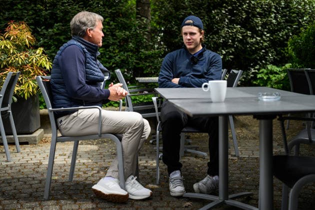 260519 Ivar Stenberg of Sweden at a press event during the 2026 IIHF Ice Hockey World Championship on May 19, 2026 in Bern Photo Jesper Zerman BILDBYRAN kod JZ JZ0720 ishockey ice hockey ishockey vm 2026 vm 2026 iihf world championship pressträff event meeting sverige sweden day 5 bbeng  Copyright: JESPERxZERMAN BB260519JZ017