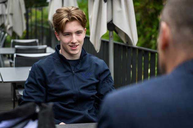 260519 Viggo Björck of Sweden at a press event during the 2026 IIHF Ice Hockey World Championship on May 19, 2026 in Bern Photo Jesper Zerman BILDBYRAN kod JZ JZ0720 ishockey ice hockey ishockey vm 2026 vm 2026 iihf world championship pressträff event meeting sverige sweden day 5 bbeng  Copyright: JESPERxZERMAN BB260519JZ028