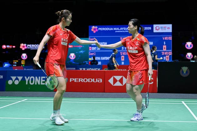(260519) -- KUALA LUMPUR, May 19, 2026 -- Chen Fanshutian (L) Luo Xumin celebrate a score during the women s doubles round of 32 match between Chen Fanshutian Luo Xumin of China and Polina Buhrova Yevheniia Kantemyr of Ukraine at 2026 Malaysia Masters badminton tournament in Kuala Lumpur, Malaysia, May 19, 2026. (Photo by Xinhua) (SP)MALAYSIA-KUALA LUMPUR-BADMINTON-MALAYSIA MASTERS-WOMEN S DOUBLES ChongxVoonxChung 