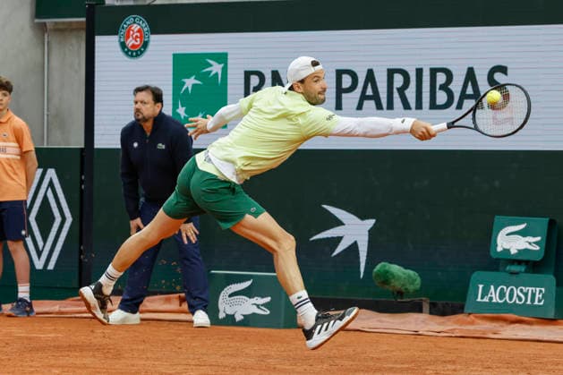 May 19, 2026, Paris, Paris, France: Grigor DIMITROV (BUL) in action during the qualifications day 2 of the tennis Grand Slam of Roland Garros 2026, at Roland Garros Stadium - on April 16 2026 .Paris - France Paris France - ZUMAb253 20260519_zsp_b253_006 Copyright: xLoicxBaratouxx