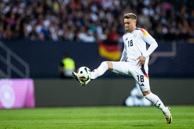 NUREMBERG, GERMANY - JUNE 03: Maximilian Mittelstaedt (Mittelstädt, Mittelstadt, Germany, 18) controls the ball during the International Friendly, Länderspiel, Nationalmannschaft between Germany vs. Ukraine at Max-Morlock-Stadion on June 03, 2024 in Nuremberg, Germany. Bavaria Germany Copyright: xSteffiexWunderlx