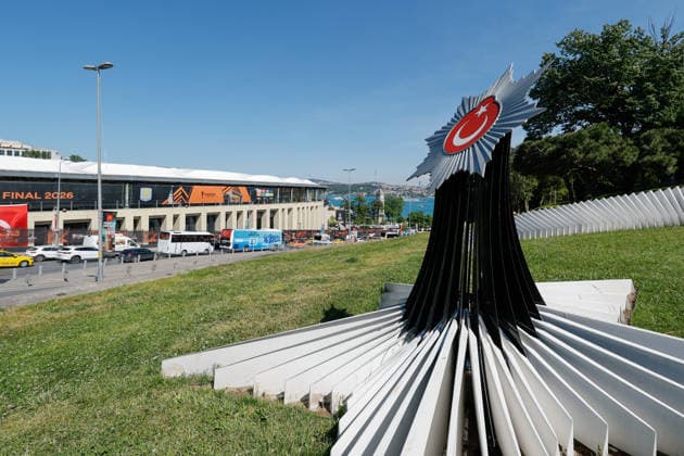 Istanbul, Turkey, 19th May 2026. A general external view of Besiktas Park ahead of ahead of the SC Freiburg vs Aston Villa UEFA Europa League Final match at Besiktas Park, Istanbul. Picture credit should read: Cody Froggatt Sportimage EDITORIAL USE ONLY. No use with unauthorised audio, video, data, fixture lists, club league logos or live services. Online in-match use limited to 120 images, no video emulation. No use in betting, games or single club league player publications. SPI_001_CF_SC_FREIBURG_V_ASTON_VILLA SPI-4796-0001