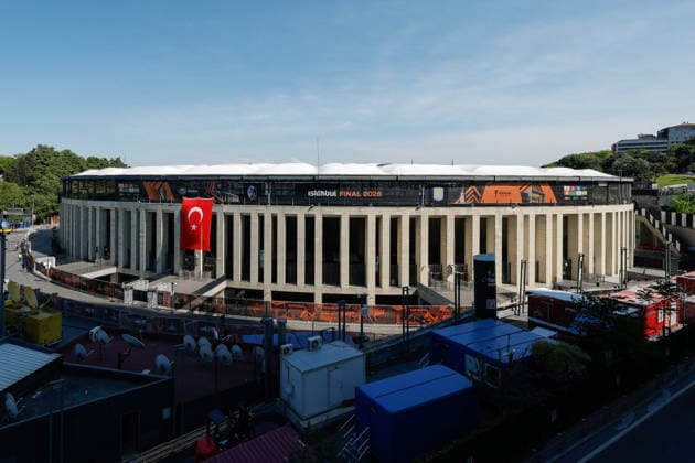 Istanbul, Turkey, 19th May 2026. A general external view of Besiktas Park ahead of ahead of the SC Freiburg vs Aston Villa UEFA Europa League Final match at Besiktas Park, Istanbul. Picture credit should read: Cody Froggatt Sportimage EDITORIAL USE ONLY. No use with unauthorised audio, video, data, fixture lists, club league logos or live services. Online in-match use limited to 120 images, no video emulation. No use in betting, games or single club league player publications. SPI_002_CF_SC_FREIBURG_V_ASTON_VILLA SPI-4796-0002