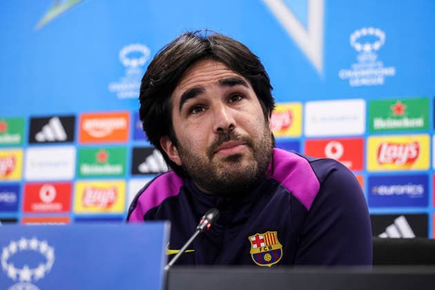 May 19, 2026, Sant Joan Despi, Barcelona, SPAIN: Pere Romeu, head coach attends his press conference, PK, Pressekonferenz during the training day of FC Barcelona, Barca ahead UEFA Women Champions League 2025 26, Final football match against OL Lyonnes at Ciutat Esportiva Joan Gamper on May 19, 2026 in Sant Joan Despi, Barcelona, Spain. FC Barcelona Training And Media Day - UEFA Women Champions League 2025 26 Final - ZUMAa181 20260519_zaa_a181_134 Copyright: xJavierxBorregox