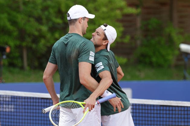 2026 05 19, xFSx, Bitpanda Open Hamburg ATP500, round of 16, mens tennis tournament in Hamburg , Am Rothembaum in Hamburg , Jakob Schnaitter GER and Mark Wallner GER win the doubles , cheering, cheering, cheering, cheering Copyright: HMBxMedia FernandoxSoares