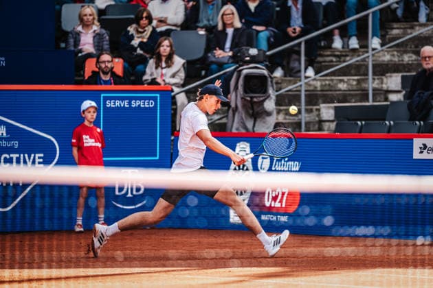 Tennis Men bitpanda Hamburg Open ATP 500 Justin Engel GER vs Ugo Humbert FRA 19 05 2026 Backhand Justin Engel Hamburg Tennisstadion am Rothenbaum Hamburg Germany