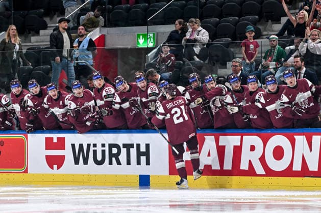 ZURICH, SWITZERLAND MAY 19 Rudolfs Balcers of Latvia celebrates his goal during the 2026 IIHF Ice Hockey World Championship Switzerland game between Latvia and Austria at Swiss Life Arena on May 19, 2026 in Zurich, Zurich Zurich Swiss Life Arena Zurich Switzerland Copyright: xJustPictures.ch AndreaxBrancax jp-en-EuSpIm-JP7_ANB_Lat_Aut_19052026_4202
