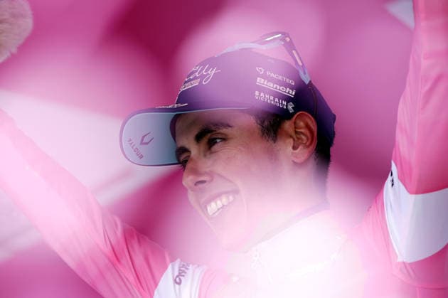 Portugal™s Afonso Oliveira Eulalio of Bahrain Victorious pink jersey during Stage 10, an individual time trial at the Giro d™Italia, from Viareggio to Massa, Italy, Tuesday, May 19, 2026.  Copyright: xFabioxFerrarix xLaPressex