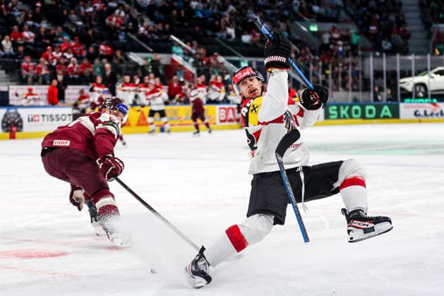 Ice hockey, Eishockey - IIHF WC 2026 ZURICH,SWITZERLAND,19.MAY.26 - ICE HOCKEY - IIHF Ice Hockey World Championship, WM, Weltmeisterschaft 2026, group stage, Austria vs Latvia. Image shows Lucas Thaler (AUT).  GEPAxpictures xMaticxKlansek