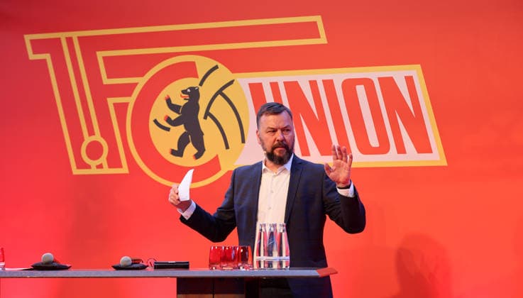 Press spokesman Christian Arbeit MV General Meeting at Stadion An der Alten Försterei Sport Football Soccer Bundesliga Men DFL Season 2025 2026 19 05 2026 1 FC Union Berlin FCU
