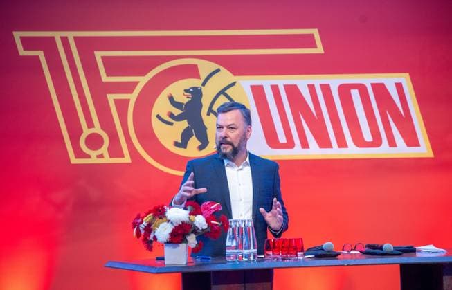 Soccer, Men, Season 2025 2026, 1 Bundesliga, 1 FC Union Berlin, Ordinary General Meeting at Stadion An der Alten Försterei, Member of the Executive Committee, Managing Director Communications and Press and Stadium Spokesman Christian Arbeit 1 FC Union , 19 05 2026, Copyright: xMatthiasxKochx