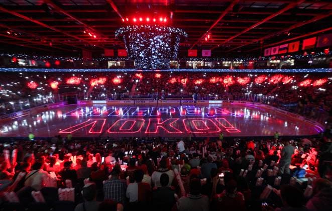 Russia Ice hockey, Eishockey Kontinental League Lokomotiv - Ak Bars 9169146 19.05.2026 A view shows the ice rink before the Kontinental Hockey League final play-off ice hockey match between Lokomotiv Yaroslavl and Ak Bars Kazan in Yaroslavl, Russia. Yaroslav Neyelov Sputnik Yaroslavl Russia  Copyright: xYaroslavxNeyelovx