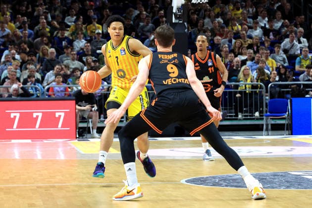 DEU, easyCredit BBL, ALBA vs Rasta Vechta, 19 05 2026, Uber Arena, Berlin, DEU, easyCredit BBL, ALBA vs Rasta Vechta, pictured Jack Kayil ALBA Berlin 7 , äJoschka Ferner RASTA Vechta 9 nordphotoxGmbHx xEngler nph00076