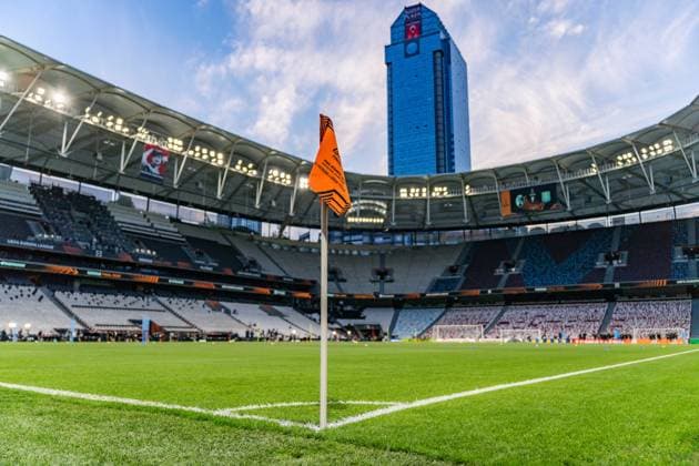 19 05 2026, SC Freiburg vs Aston Villa, UEFA Europa League, Final Matchday 1 Besiktas Square, Besiktas Park, Stadium, Fan festival, Fan Fest, Fans Freiburg Aston Villa, Trophy, Uefa Cup League Trophy, Istanbul 2026 Final Final Final Training Final Training SC Freiburg in Vodafone Park Copyright: xBahhoxKarax