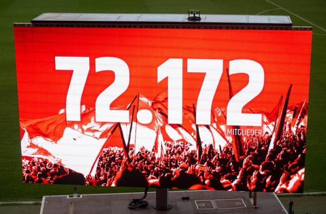Soccer, Men, Season 2025 2026, 1 Bundesliga, 1 FC Union Berlin, Ordinary General Meeting at Stadion An der Alten Försterei, screen with the number of members 72 172, 19 05 2026, Copyright: xMatthiasxKochx