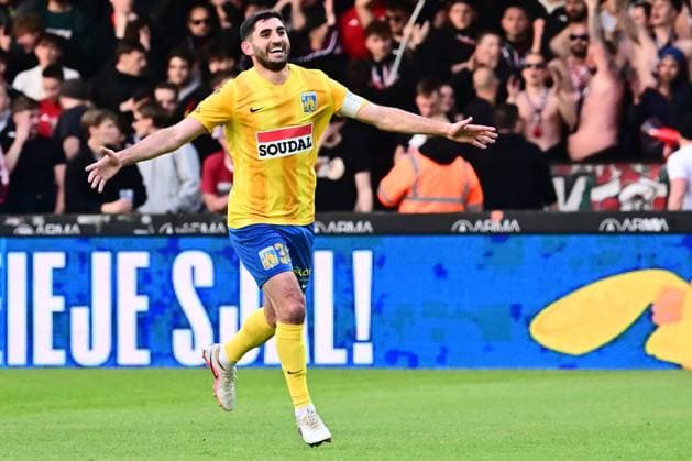 KVC Westerlo v Standard de Liege - Jupiler Pro League Europe Play-Off WESTERLO, BELGIUM - MAY 19 : Haspolat Dogucan midfielder of KVC Westerlo celebrates scoring a goal during the Jupiler Pro League Europe Play-Off match between KVC Westerlo and Standard de Liege on May 19, 2026 in Westerlo, Belgium, 19 05 2026 Westerlo Belgium  Copyright: xPeterxDexVoechtx