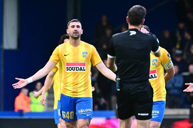 KVC Westerlo v Standard de Liege - Jupiler Pro League Europe Play-Off WESTERLO, BELGIUM - MAY 19 : Bayram Emin defender of KVC Westerlo reacts during the Jupiler Pro League Europe Play-Off match between KVC Westerlo and Standard de Liege on May 19, 2026 in Westerlo, Belgium, 19 05 2026 Westerlo Belgium  Copyright: xPeterxDexVoechtx