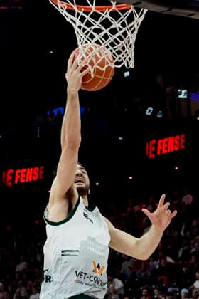 German Basketball Bundesliga BBL , FC Bayern Munich Basketball vs VET CONCEPT GLADIATORS Trier, Munich FC Bayern Basketball, Trier VET CONCEPT GLADIATORS, 2026 05 19 in Munich SAP Garden GUILLOZET Clay VET CONCEPT GLADIATORS TRIER Shooting Guard SG Nr4 TRI4 sportworld Munich SAP Garden Bayern Germany