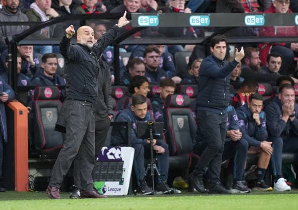 Bournemouth v Manchester City, Premier League, Football, Vitality Stadium, Bournemouth, UK - 19 May 2026 Pep Guardiola manager of Manchester City and Andoni Iraola manager of Bournemouth direct their teams. Bournemouth Vitality Stadium Bournemouth UK, UK NEWSPAPERS OUT Copyright: xSeanxRyanx