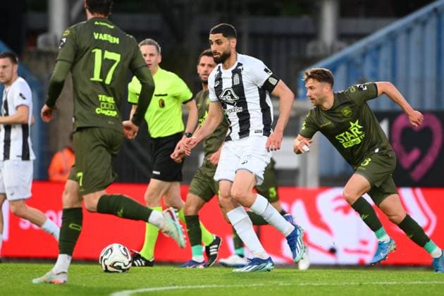 Sporting Charleroi v OH Leuven - Jupiler Pro League Europe Play-Off CHARLEROI, BELGIUM - MAY 19 : Ousou Aiham defender of Sporting Charleroi during the Jupiler Pro League Europe Play-Off match between Sporting Charleroi and OH Leuven on May 19, 2026 in Charleroi, Belgium, 19 05 2026 Charleroi Belgium  Copyright: xVincentxKalutx