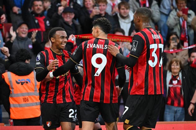 Bournemouth v Manchester City, Premier League Goal 1-0 - Eli Junior Kroupi (22) of AFC Bournemouth celebrates scoring the opening goal during the Premier League match between Bournemouth and Manchester City at the Vitality Stadium, Bournemouth, UK on 19 May 2026. Bournemouth Vitality Stadium Dorset UK Editorial use only DataCo restrictions apply See www.football-dataco.com , Copyright: xGrahamxHuntx PSI-24285-0057