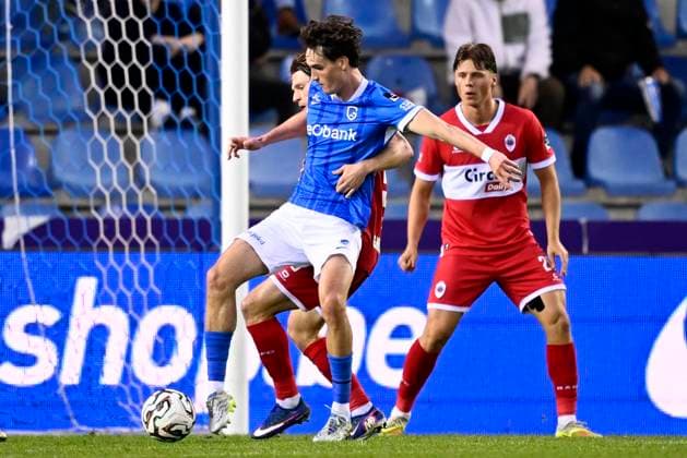 KRC Genk v Royal Antwerp FC - Jupiler Pro League Europe Play-Off GENK, BELGIUM - MAY 19 : Sattlberger Nicolas midfielder of KRC Genk during the Jupiler Pro League Europe Play-Off match between KRC Genk and Royal Antwerp FC on May 19, 2026 in Genk, Belgium, 19 05 2026 Genk Belgium  Copyright: xTomasxSiskx