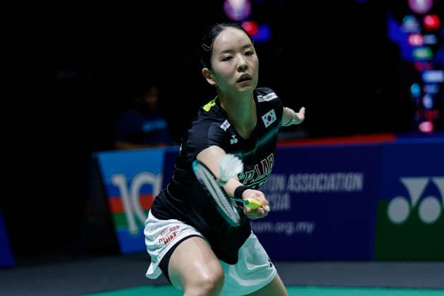 Perodua Malaysia Masters in Kuala Lumpur - 19 May 2026 Park Ga Eun of Korea plays against Aakarshi Kashyap of India (not pictured) during the Women s Singles qualifying match of the Perodua Malaysia Masters 2026 at Unifi Arena. Park Ga Eun won with scores; 15 22 21 : 21 20 7. Kuala Lumpur Malaysia Copyright: xWongxFokxLoyx xSOPAxImagesx 20260519_PDM_1036 copy