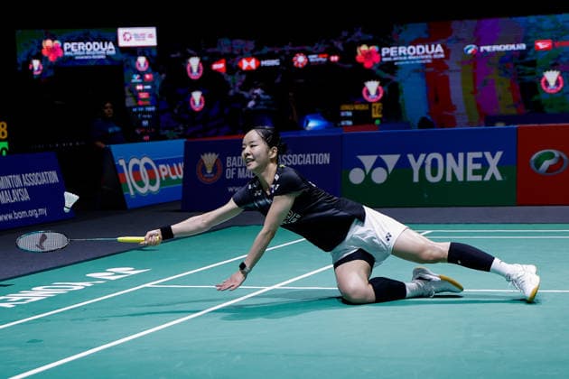 Perodua Malaysia Masters in Kuala Lumpur - 19 May 2026 Park Ga Eun of Korea plays against Aakarshi Kashyap of India (not pictured) during the Women s Singles qualifying match of the Perodua Malaysia Masters 2026 at Unifi Arena. Park Ga Eun won with scores; 15 22 21 : 21 20 7. Kuala Lumpur Malaysia Copyright: xWongxFokxLoyx xSOPAxImagesx 20260519_PDM_1409 copy