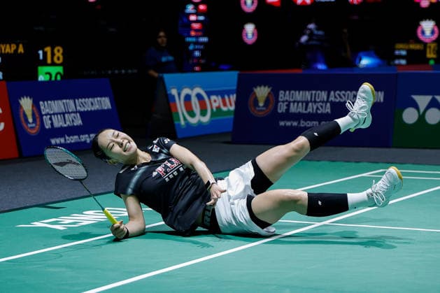 Perodua Malaysia Masters in Kuala Lumpur - 19 May 2026 Park Ga Eun of Korea plays against Aakarshi Kashyap of India (not pictured) during the Women s Singles qualifying match of the Perodua Malaysia Masters 2026 at Unifi Arena. Park Ga Eun won with scores; 15 22 21 : 21 20 7. Kuala Lumpur Malaysia Copyright: xWongxFokxLoyx xSOPAxImagesx 20260519_PDM_1417 copy