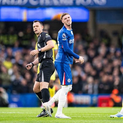 19th May 2026; Stamford Bridge, Chelsea, London, England: Premier League Football, Chelsea versus Tottenham Hotspur; Cole Palmer of Chelsea gets up after a painful challenge GodfreyxPitt